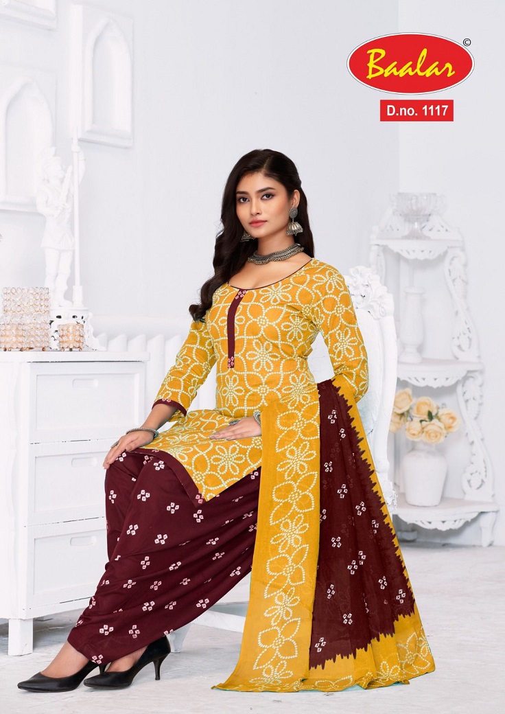 Baalar Bandhni Patiyala Wholesale Pure Cotton Patiyala Dress Material