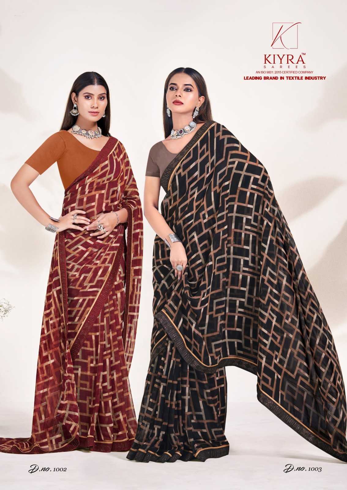 kiyra sarika classic look major georgette saree with blouse