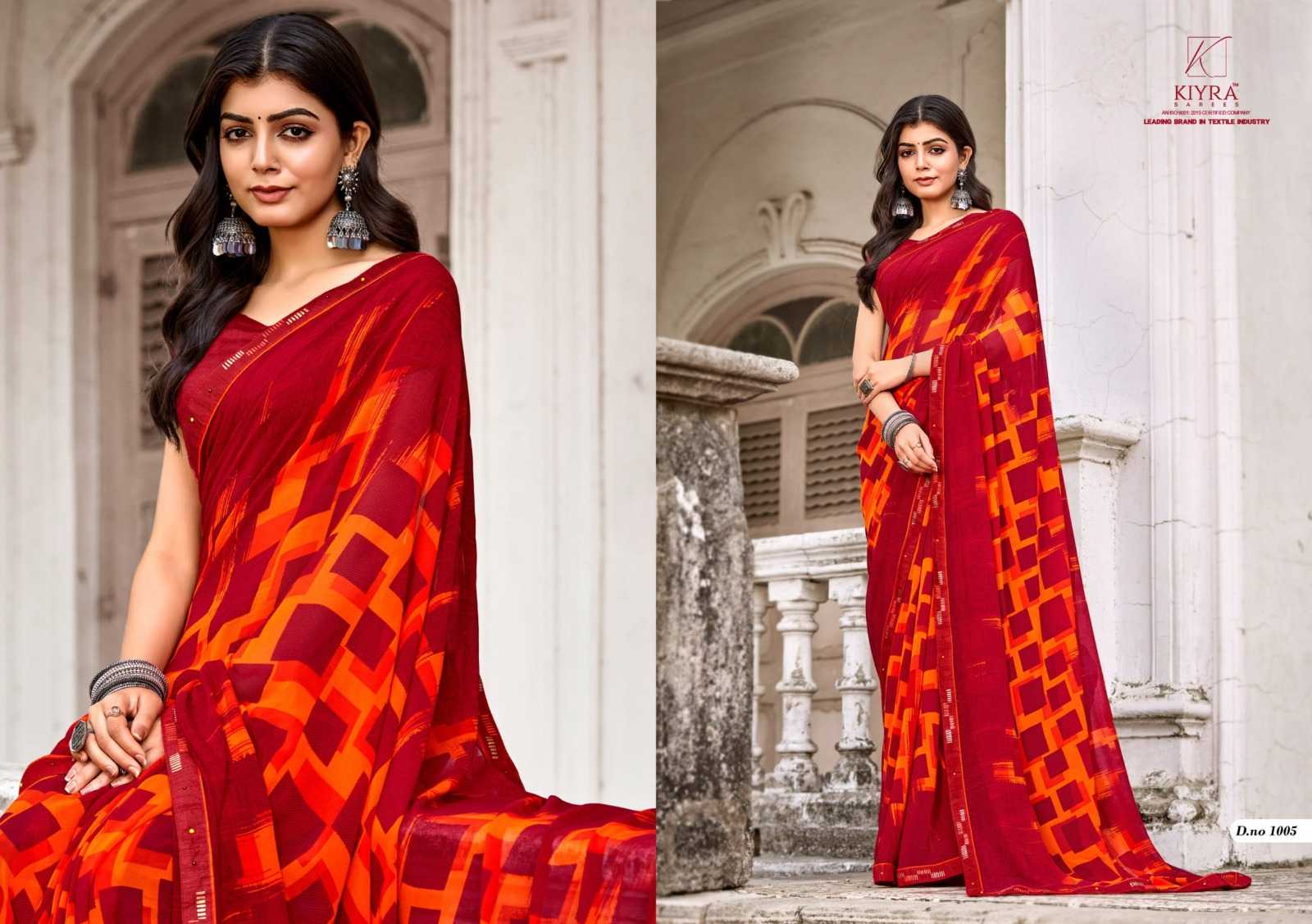 tulsi by kiyra major georgette colourful saree collection