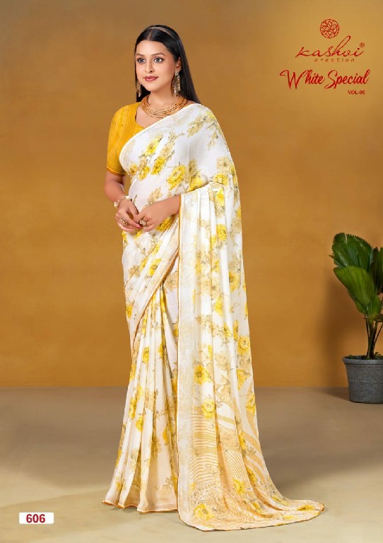 white special vol 6 by kashvi creation dull moss 8 colour matching saree