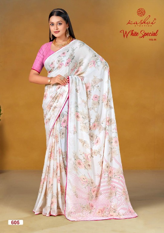 white special vol 6 by kashvi creation dull moss 8 colour matching saree