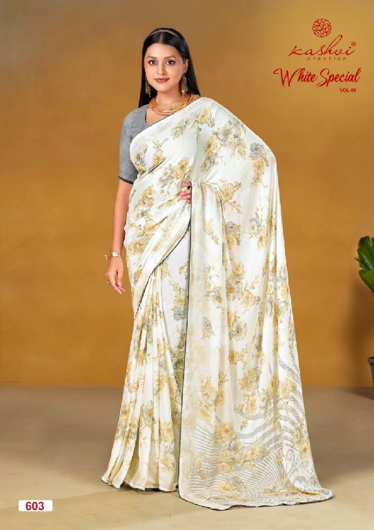 white special vol 6 by kashvi creation dull moss 8 colour matching saree