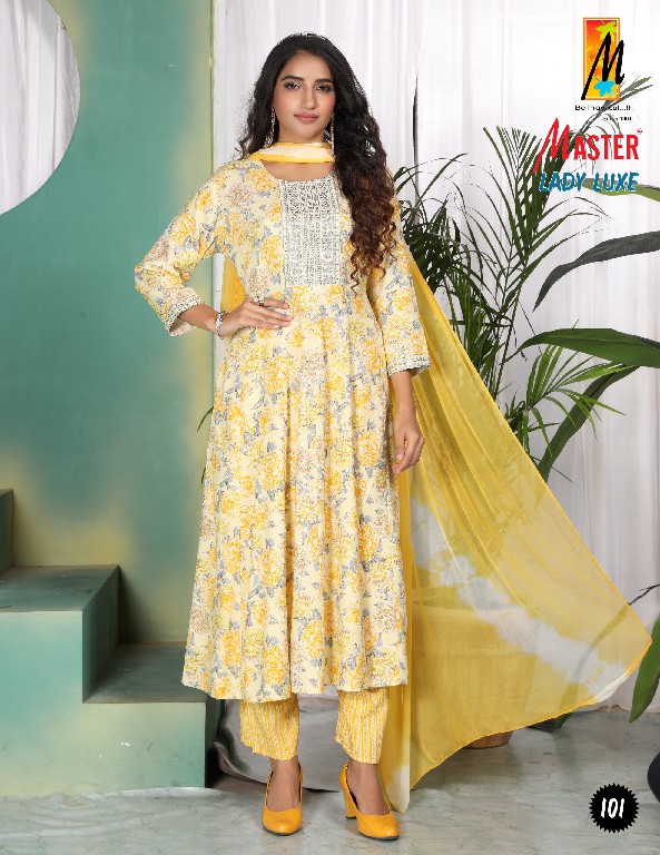 master lady luxe rayon print with kali pattern attractive look full stitch dress