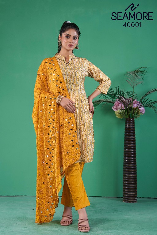 Seamore Rim Zeem Wholesale Women Kurta With Pant And Dupatta