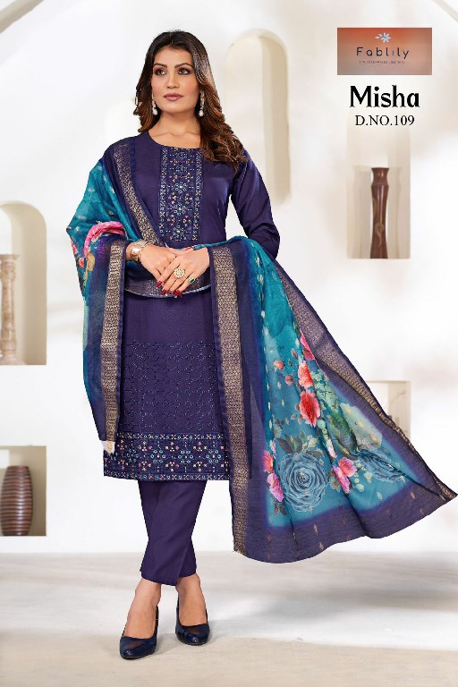 Fablily Misha Wholesale Vatican Gold With Embroidery Kurti With Pant And Dupatta