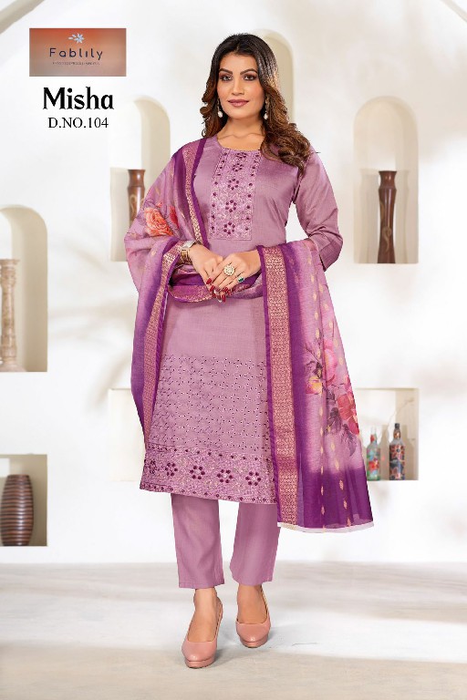 Fablily Misha Wholesale Vatican Gold With Embroidery Kurti With Pant And Dupatta