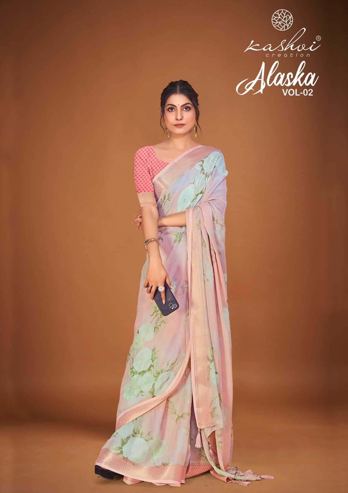 alaska vol 2 by kashvi creation classic look zari border saree