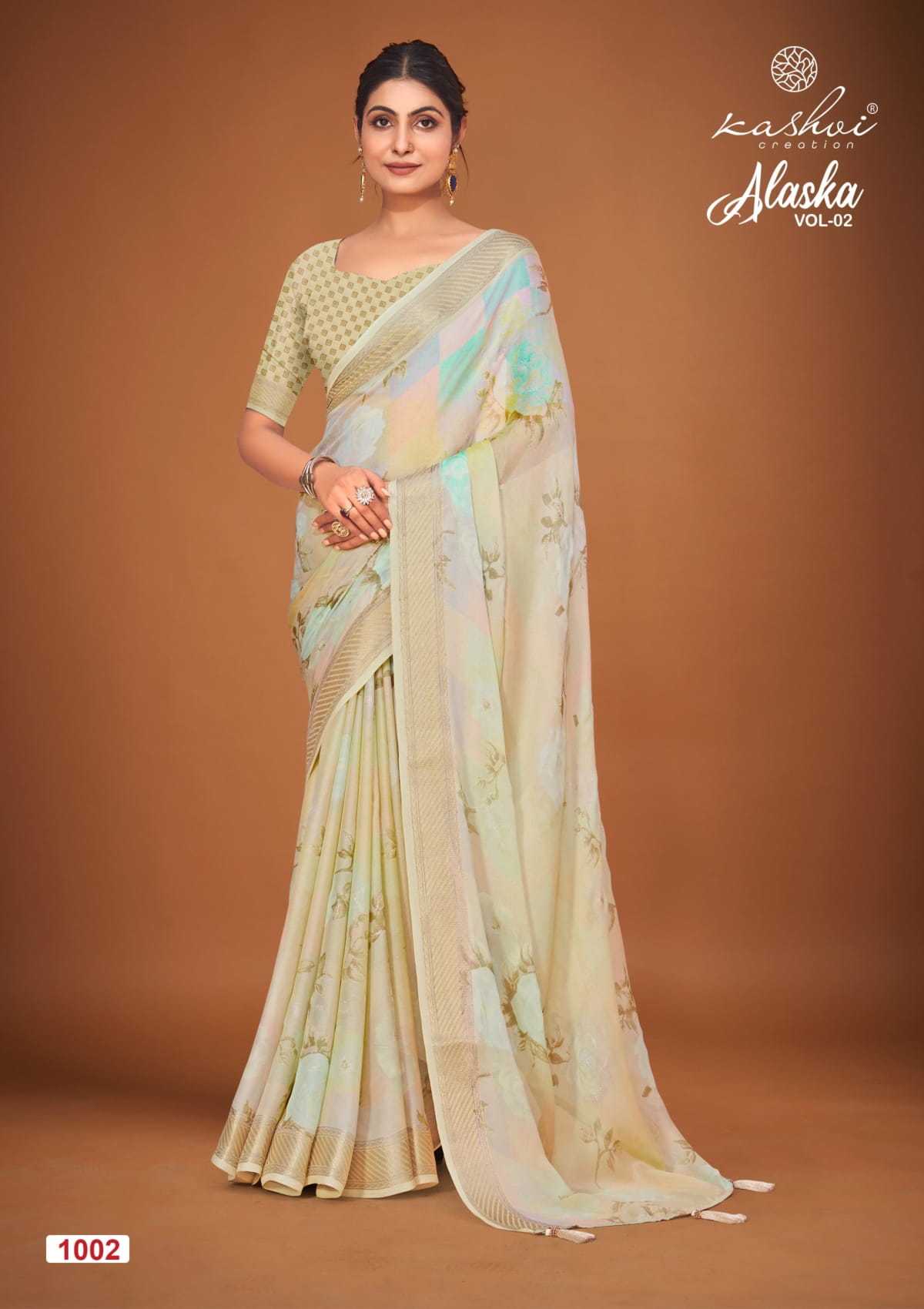 alaska vol 2 by kashvi creation classic look zari border saree