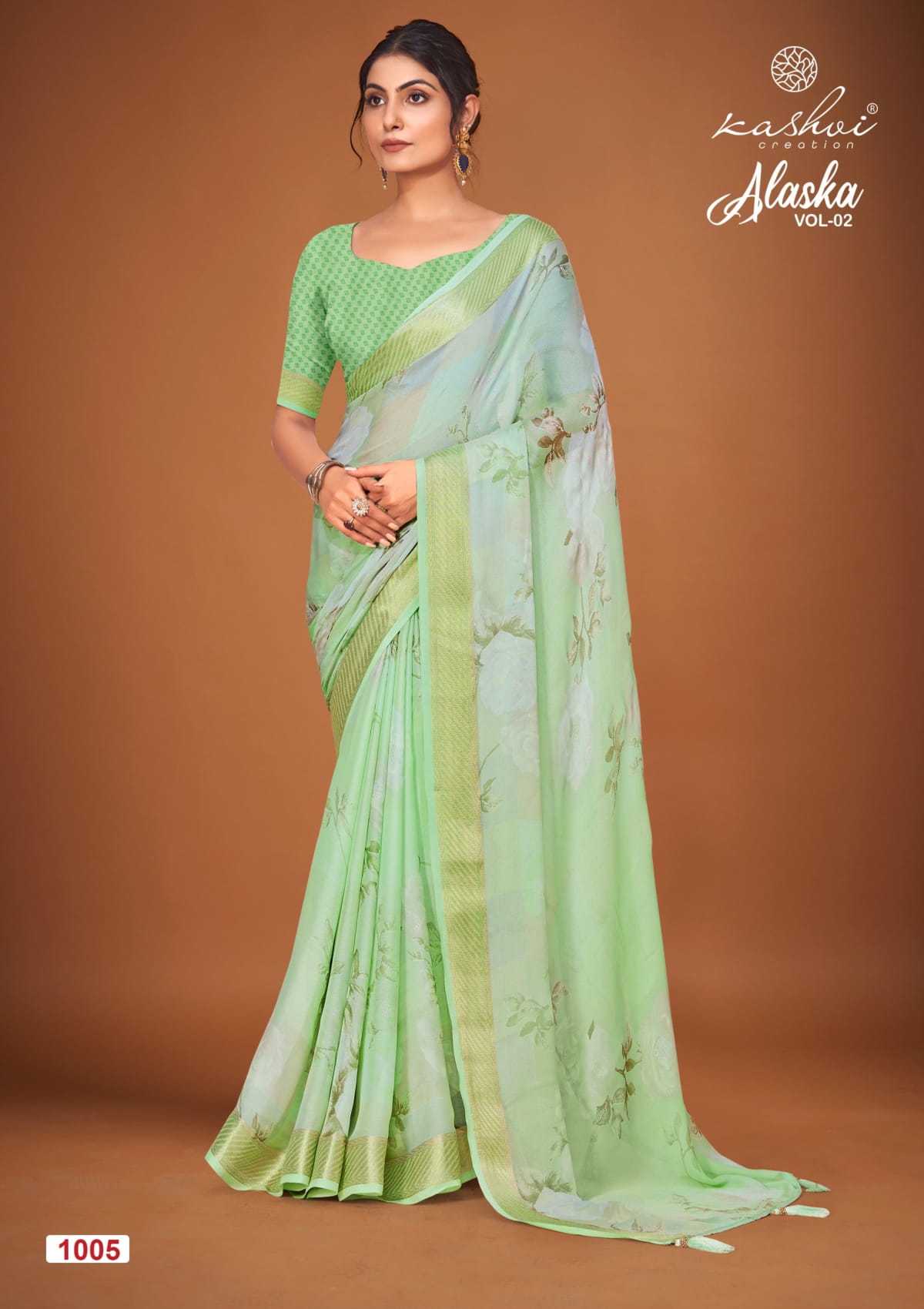 alaska vol 2 by kashvi creation classic look zari border saree