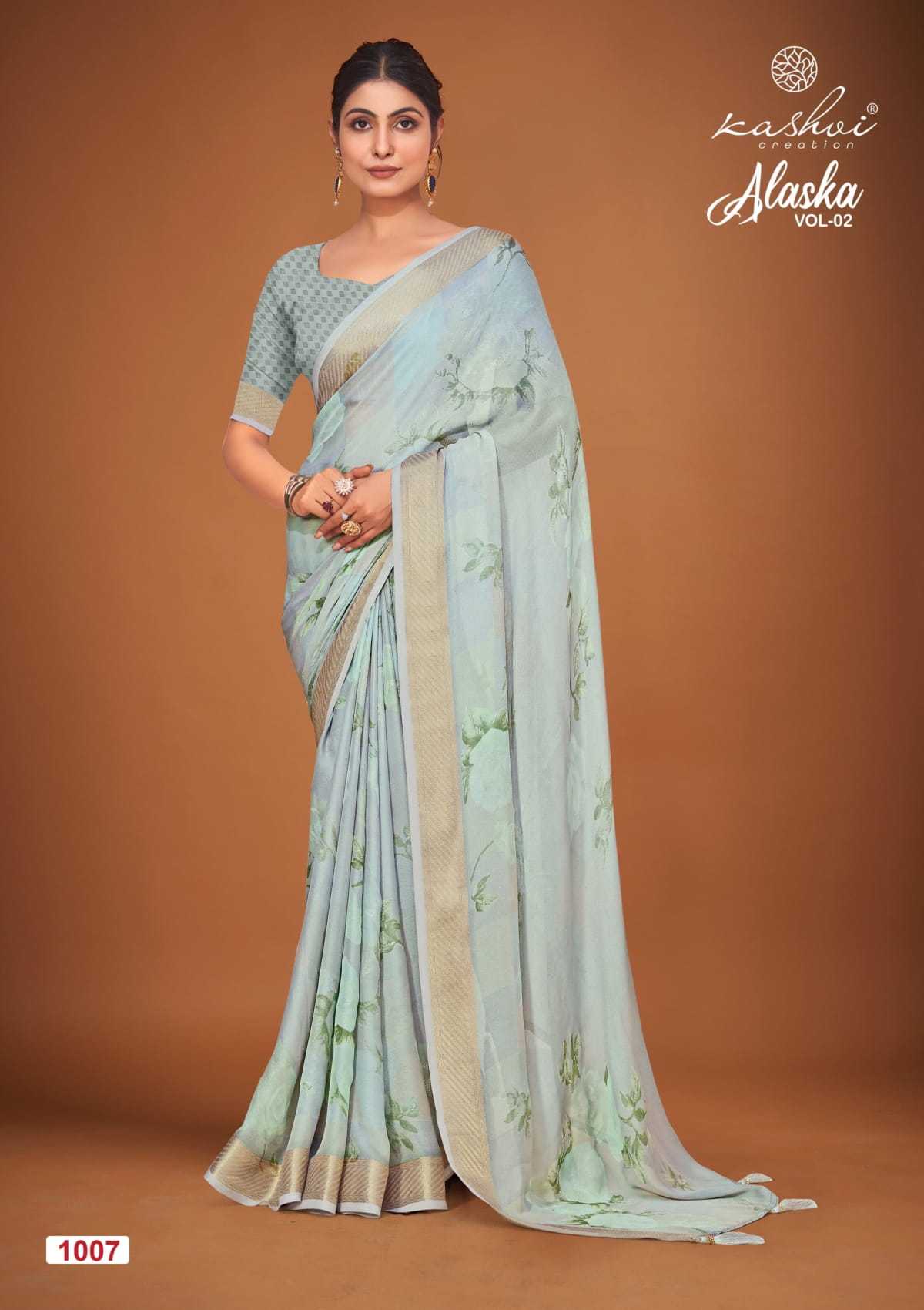 alaska vol 2 by kashvi creation classic look zari border saree