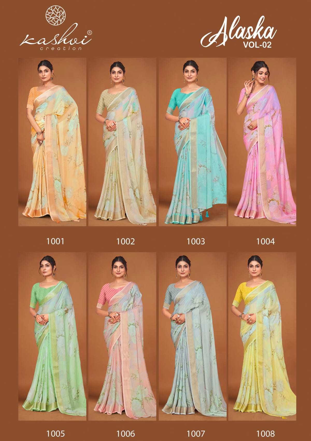 alaska vol 2 by kashvi creation classic look zari border saree