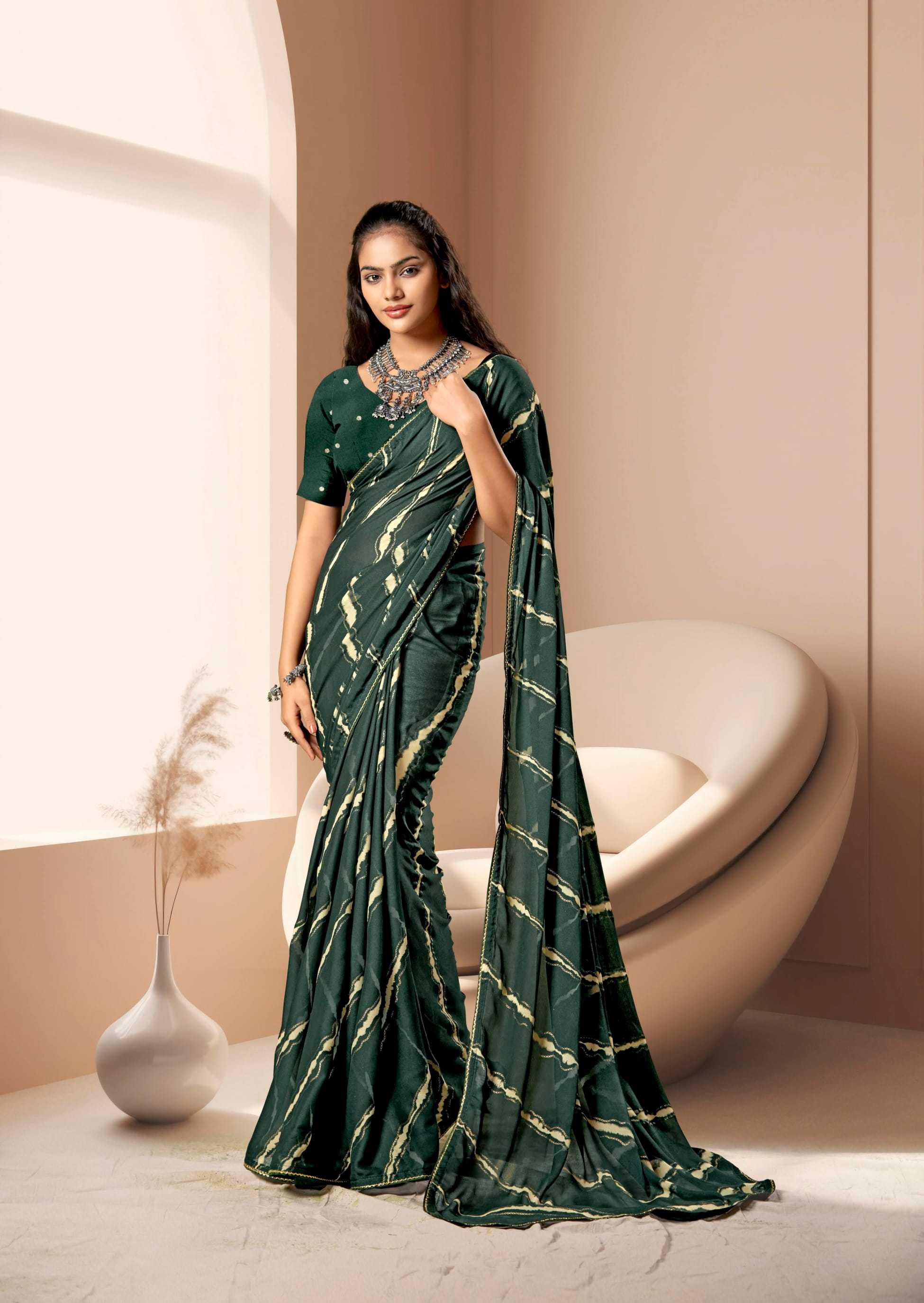 amrita by kashvi creation dull moss women indian saree exports