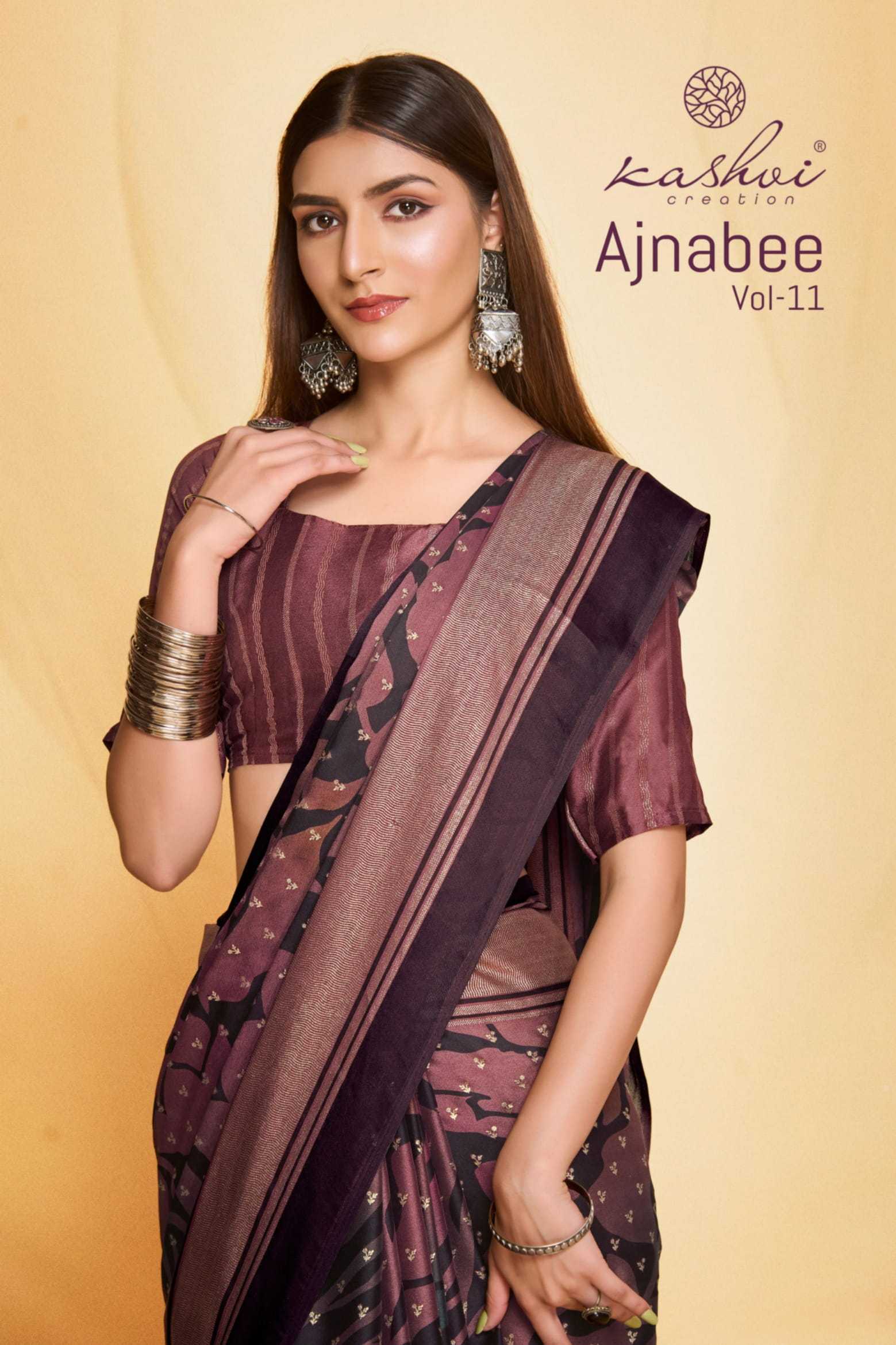 kashvi creation ajnabee vol 11 casual wear saree with fancy blouse