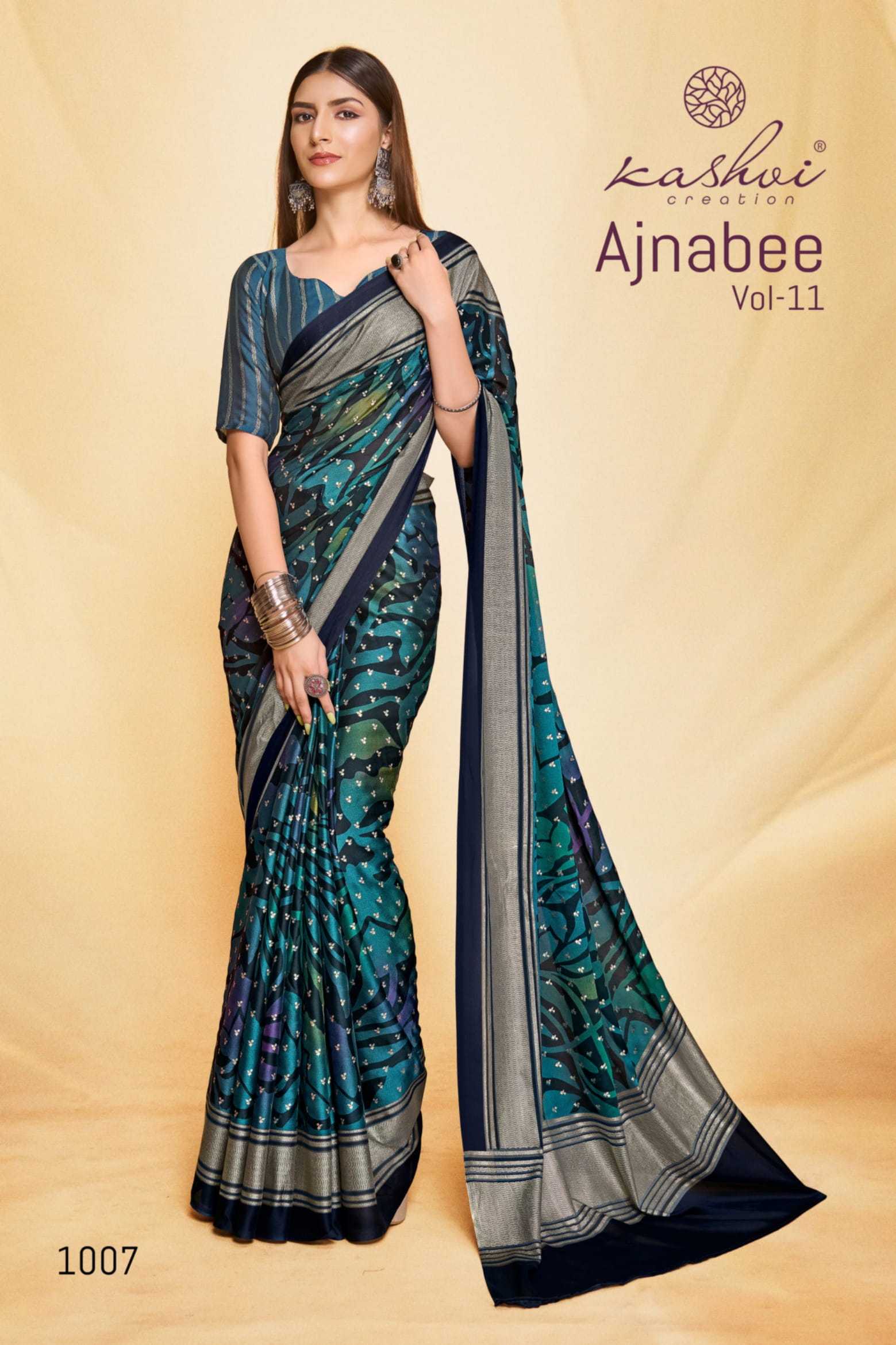 kashvi creation ajnabee vol 11 casual wear saree with fancy blouse