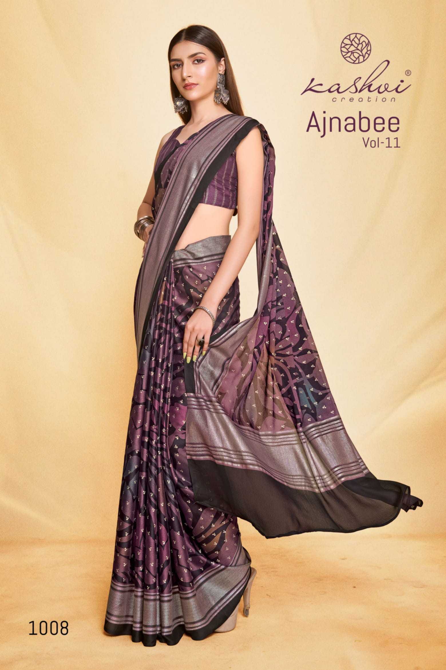 kashvi creation ajnabee vol 11 casual wear saree with fancy blouse