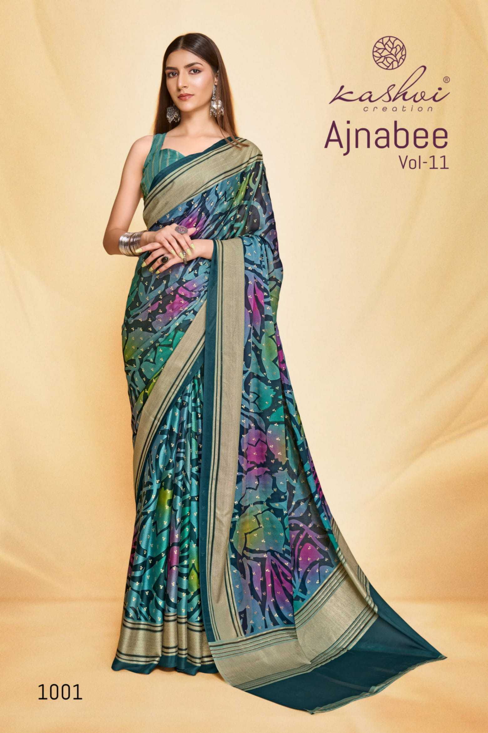 kashvi creation ajnabee vol 11 casual wear saree with fancy blouse