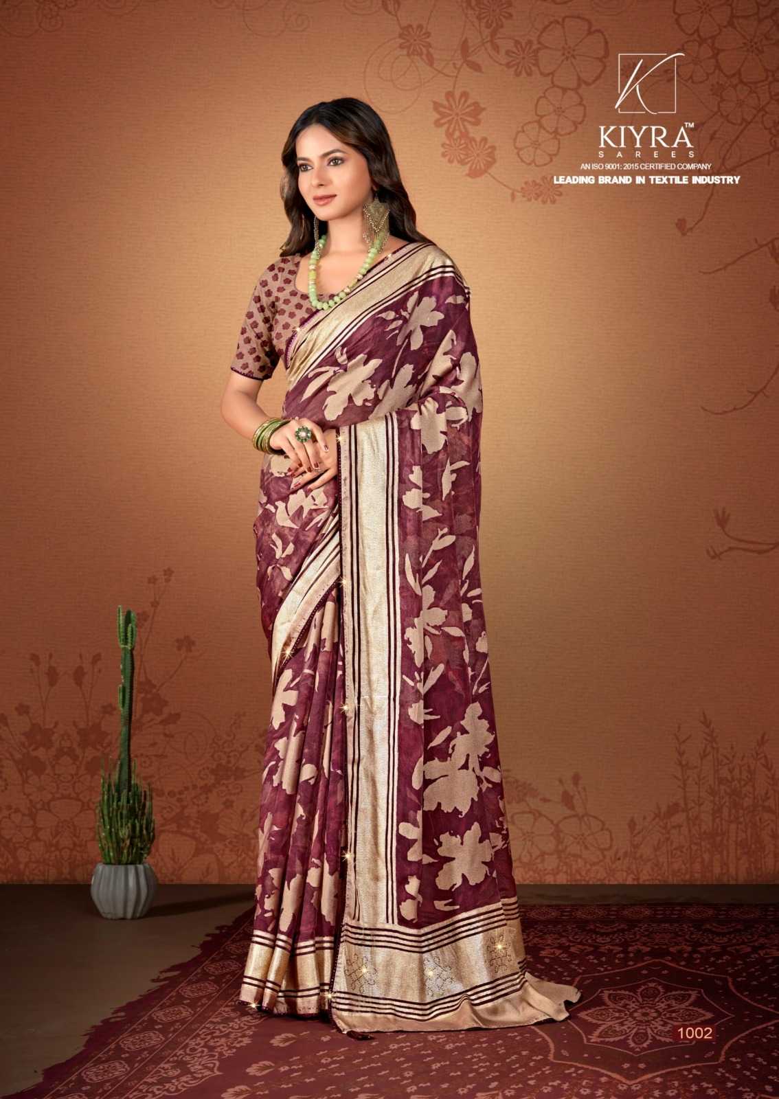 kiyra saanvi attractive colour print brasso saree for women