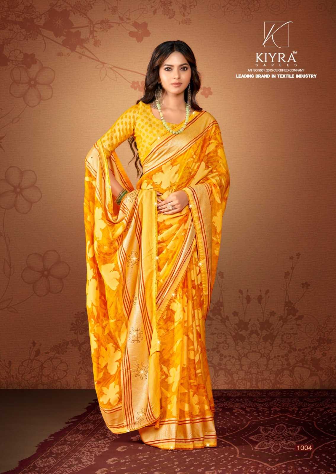 kiyra saanvi attractive colour print brasso saree for women