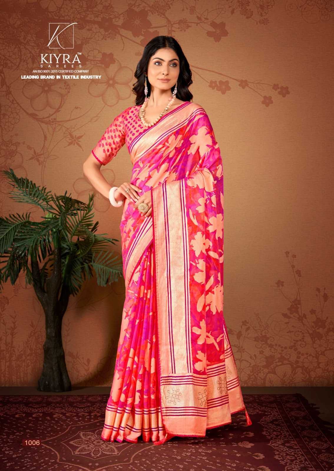 kiyra saanvi attractive colour print brasso saree for women