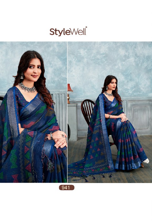 stylewell anupama vol 5 linen printed stylish saree for women