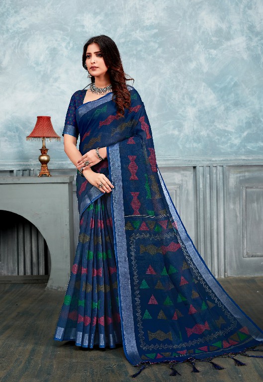 stylewell anupama vol 5 linen printed stylish saree for women