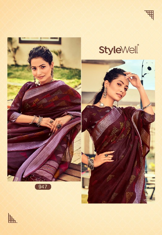 stylewell anupama vol 5 linen printed stylish saree for women