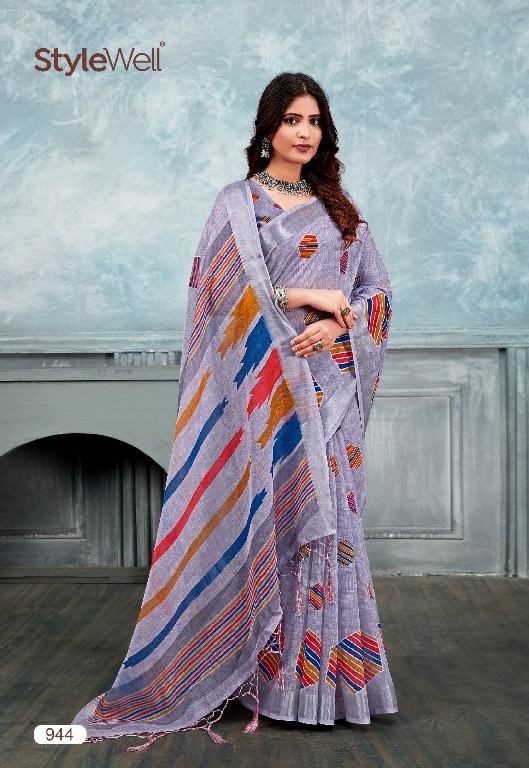 stylewell anupama vol 5 linen printed stylish saree for women