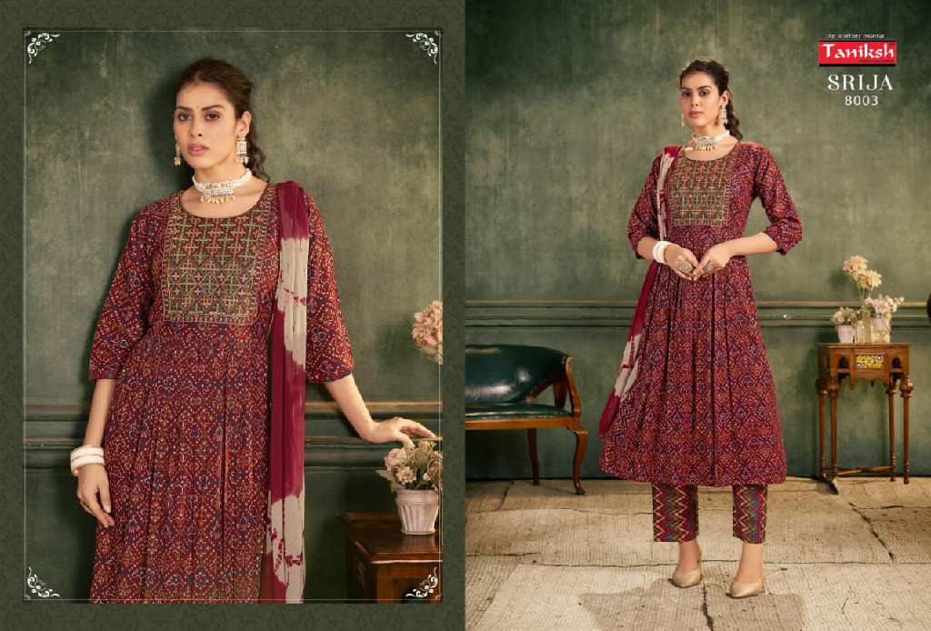 TANIKSH SRIJA VOL 8 FULL STITCH ANARKALI KURTI PANT DUPATTA COLLECTION