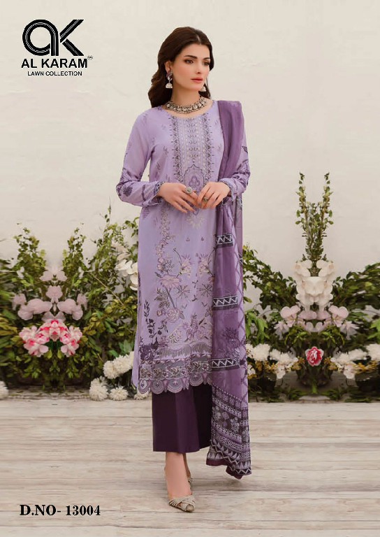 Al Karam Kesariya Vol-13 Wholesale Pure Cambric Cotton Dress Material