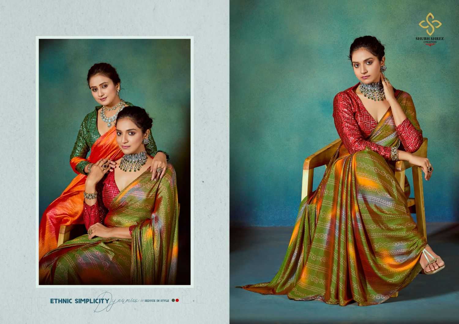 glaze bandhni by shubh shree creation chiffon new saree design 2024