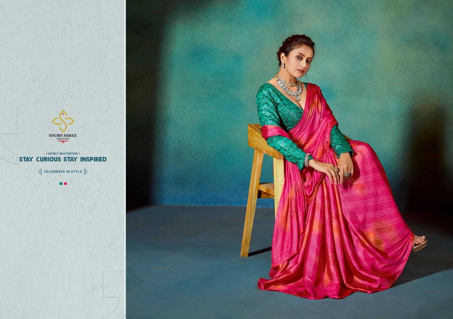 glaze bandhni by shubh shree creation chiffon new saree design 2024