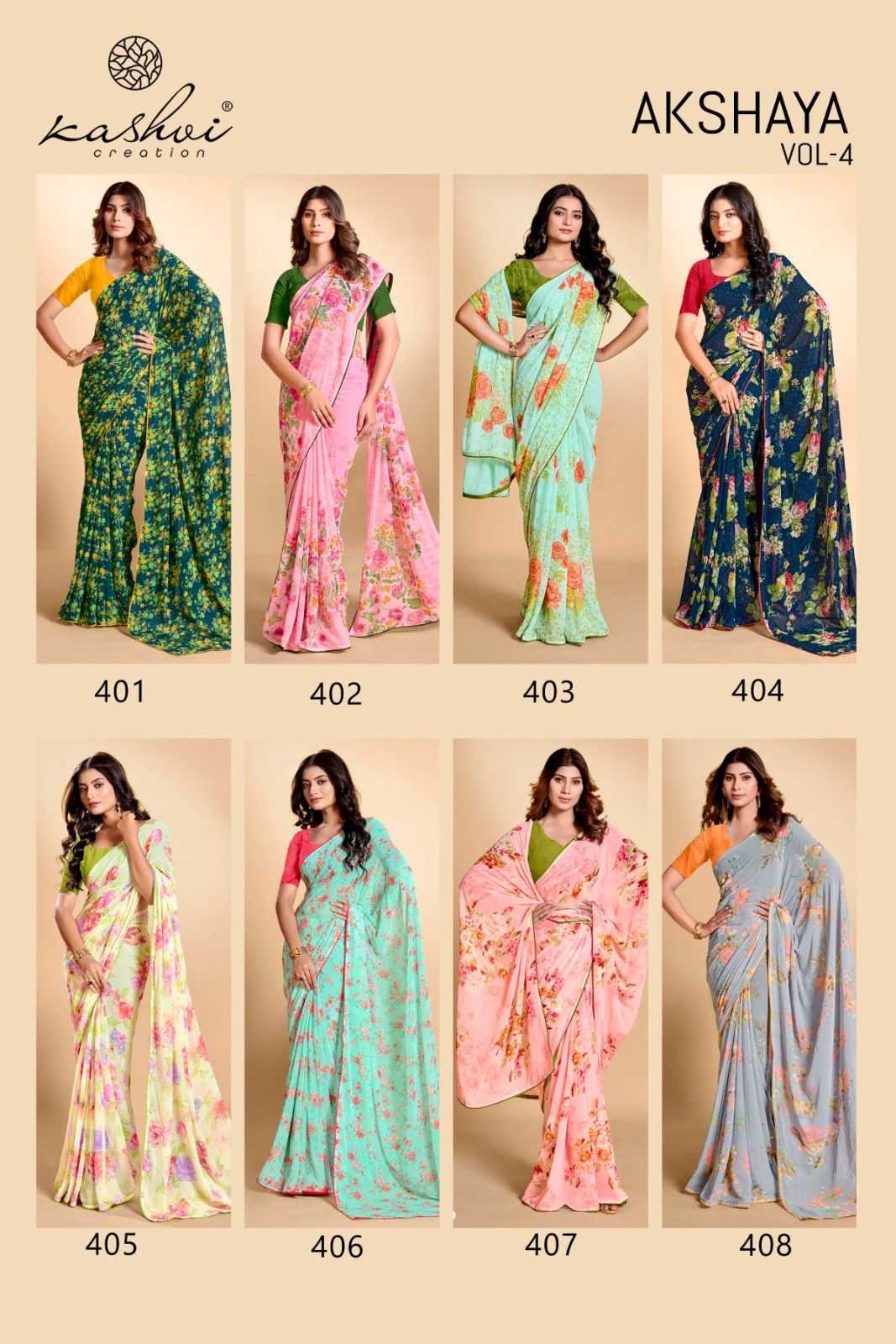 akshaya vol 4 by kashvi creation weightless with swarovski saree wholesaler