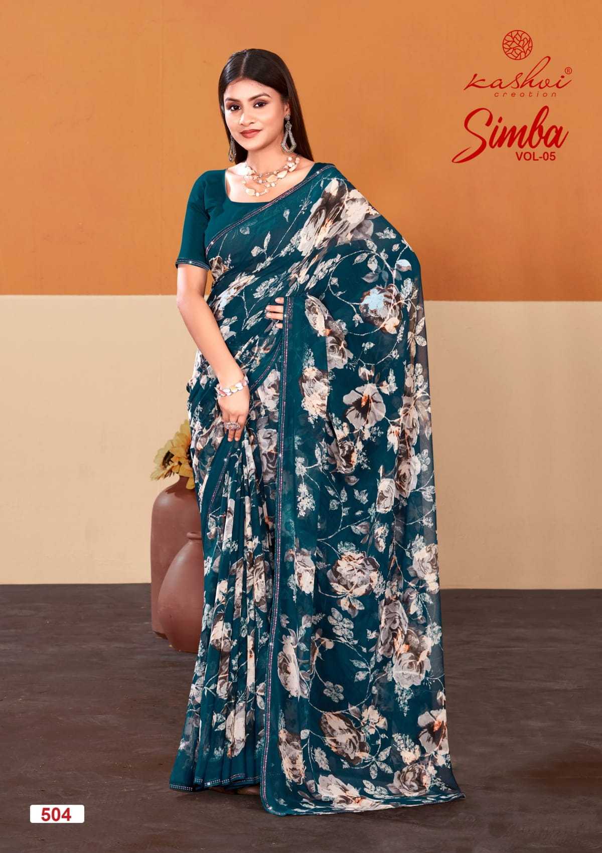 kashvi creation simba vol 5 attractive look georgette saree