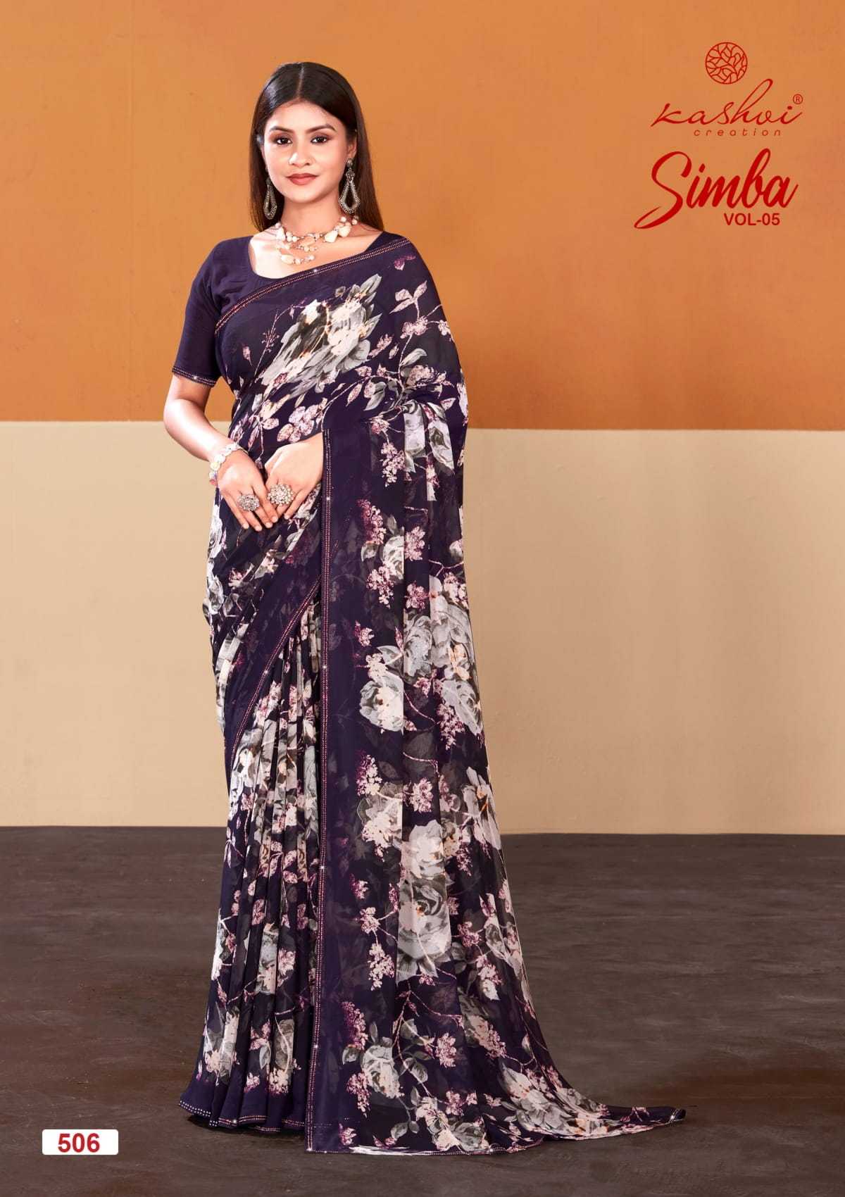 kashvi creation simba vol 5 attractive look georgette saree