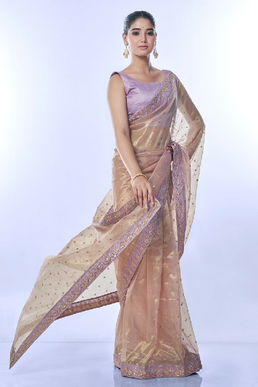 Fashion Berry Golden Thar Wholesale Golden Net Ethnic Indian Sarees