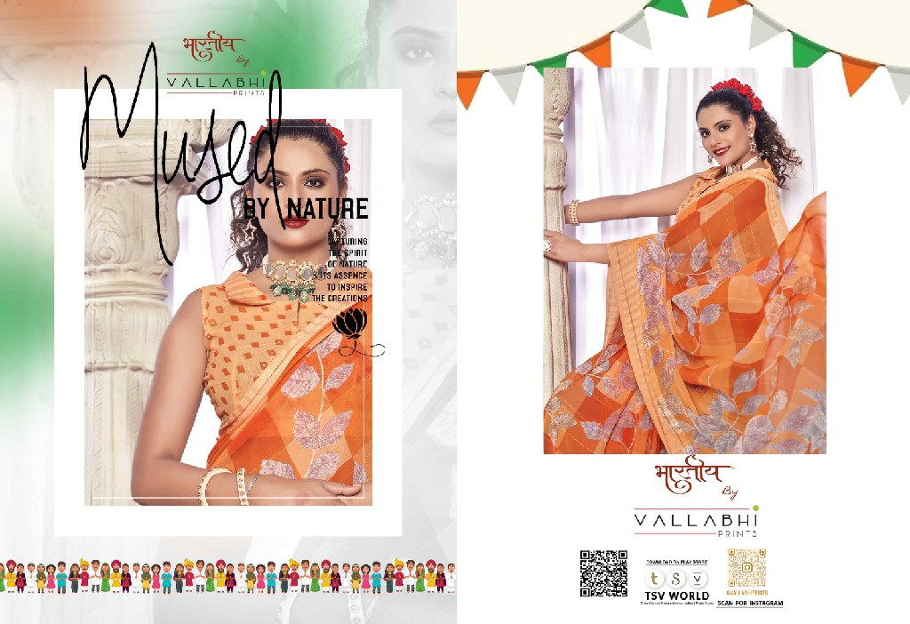 Vallabhi Gaurisha Wholesale Georgette Fabrics Indian Sarees