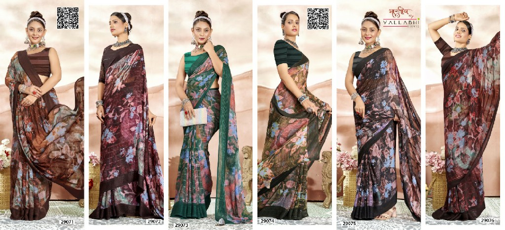 Vallabhi Namasya Vol-1 Wholesale Georgette Fabrics Indian Sarees