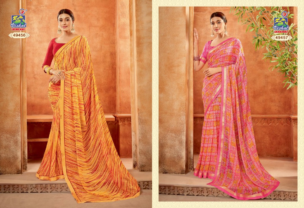 Vishal Asha Wholesale Fabric Georgette With Stone Work Indian Sarees