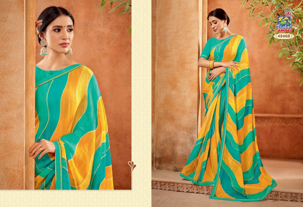 Vishal Asha Wholesale Fabric Georgette With Stone Work Indian Sarees