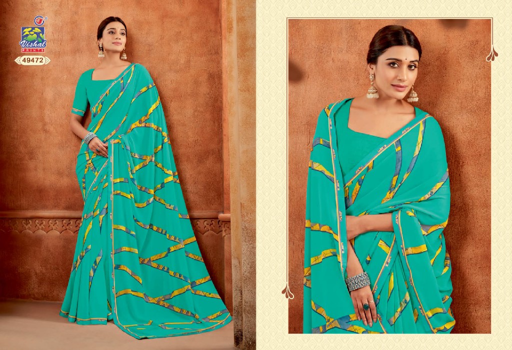 Vishal Asha Wholesale Fabric Georgette With Stone Work Indian Sarees