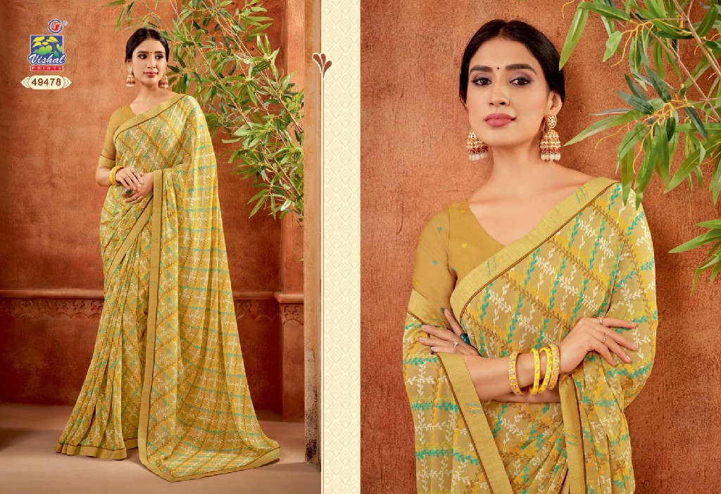 Vishal Asha Wholesale Fabric Georgette With Stone Work Indian Sarees