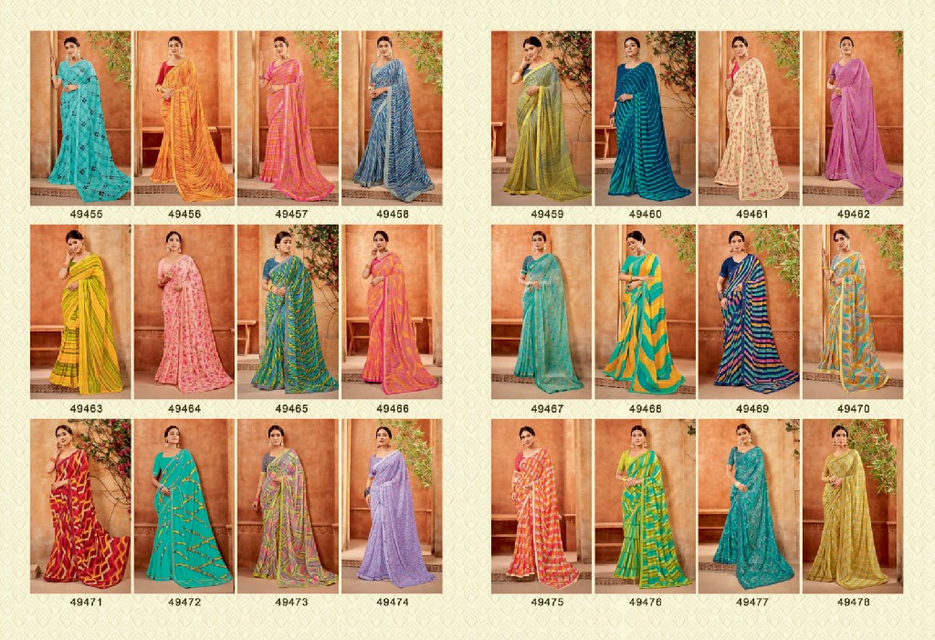 Vishal Asha Wholesale Fabric Georgette With Stone Work Indian Sarees