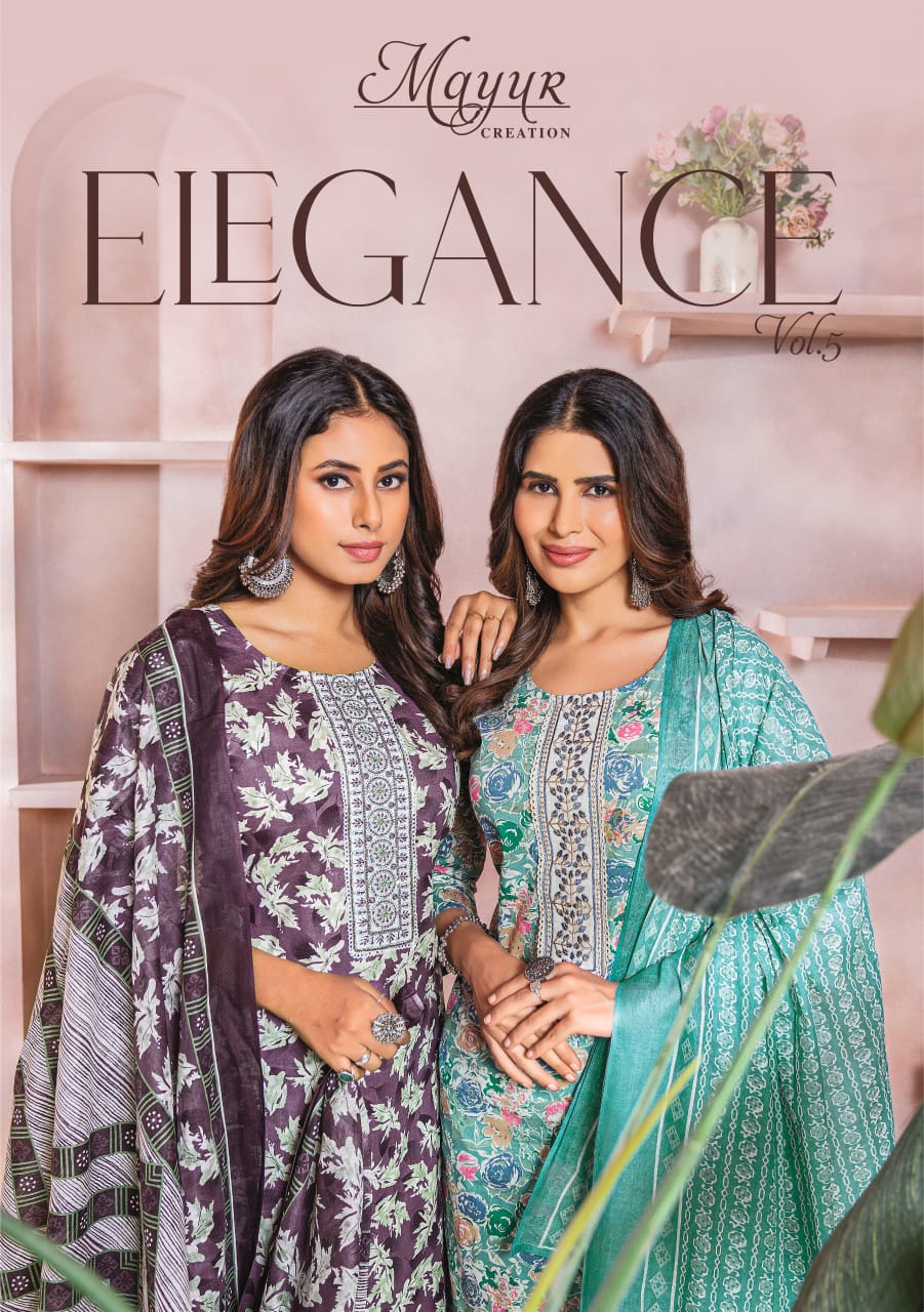 Mayur Elegance Vol-5 Wholesale Pure Cotton With Work Kurti With Pant And Dupatta