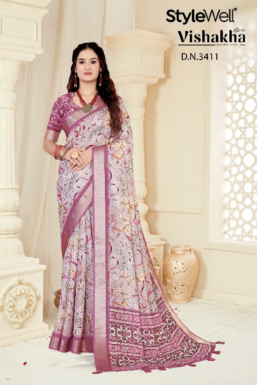 vishakha by stylewell digital printed stylish saree for women