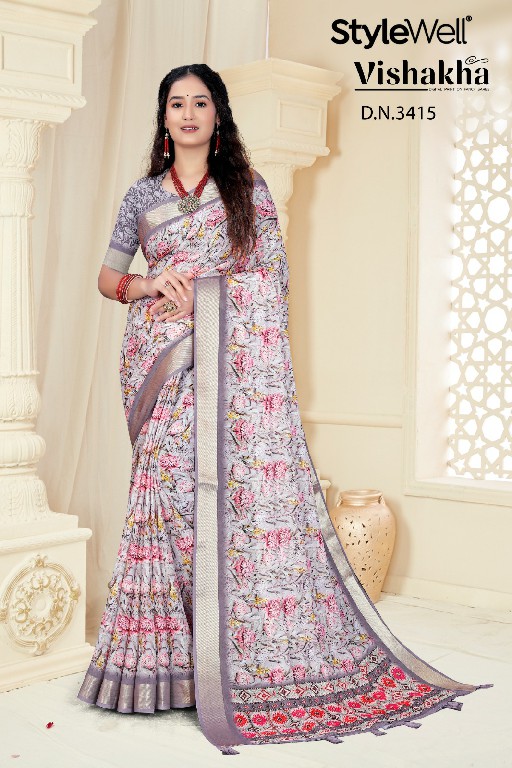 vishakha by stylewell digital printed stylish saree for women