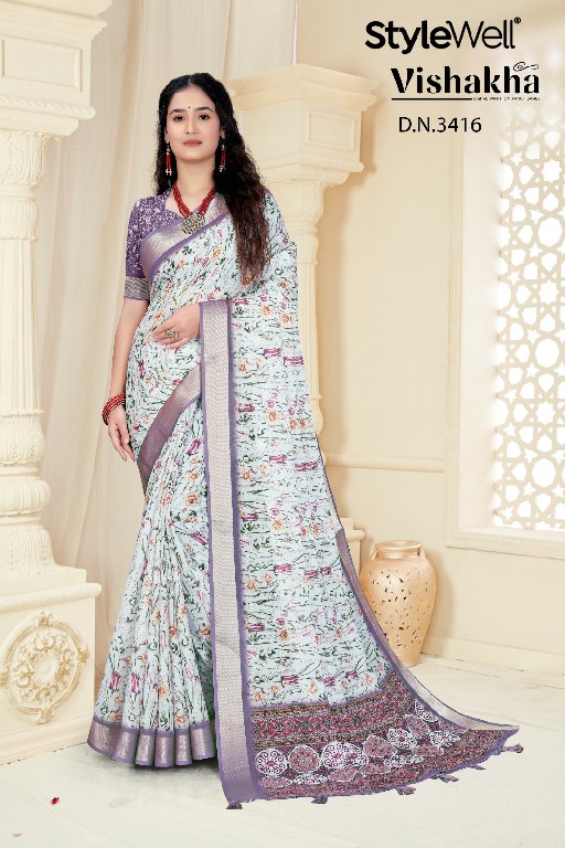 vishakha by stylewell digital printed stylish saree for women