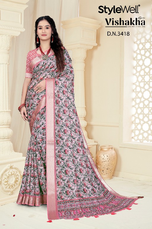 vishakha by stylewell digital printed stylish saree for women