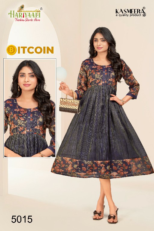 Hariyaali Bitcoin Vol-5 Wholesale Tissue Silk And Negative Print Kurtis Combo
