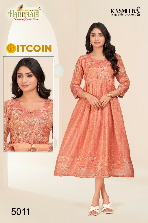 Hariyaali Bitcoin Vol-5 Wholesale Tissue Silk And Negative Print Kurtis Combo