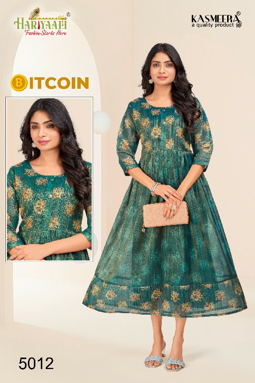 Hariyaali Bitcoin Vol-5 Wholesale Tissue Silk And Negative Print Kurtis Combo